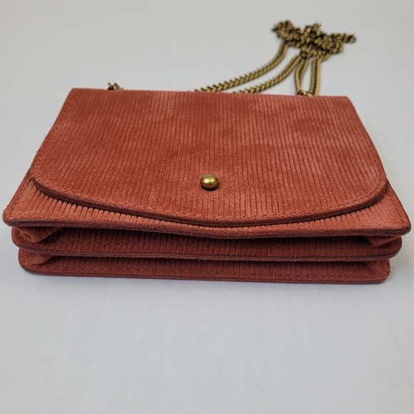 Madewell Rust Corduroy Crossbody Bag with Gold Chain - Picture 7 of 12